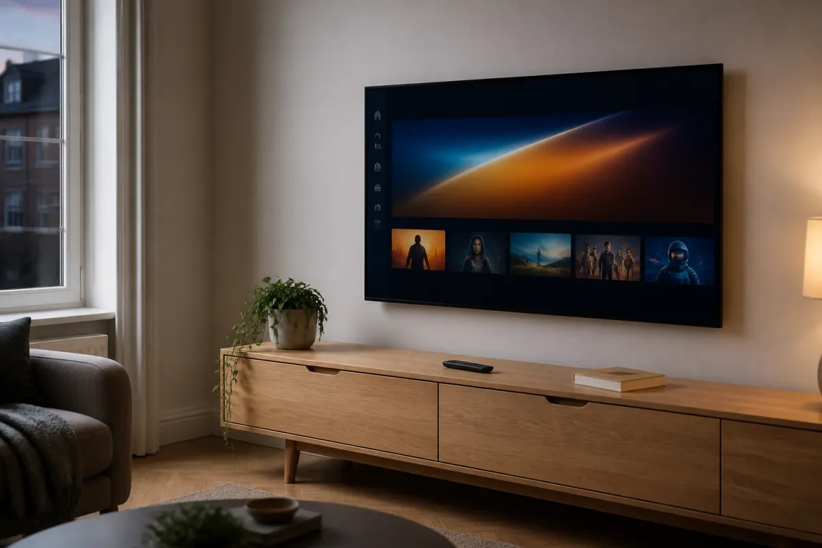 Living room TV ready for IPTV Subscription setup